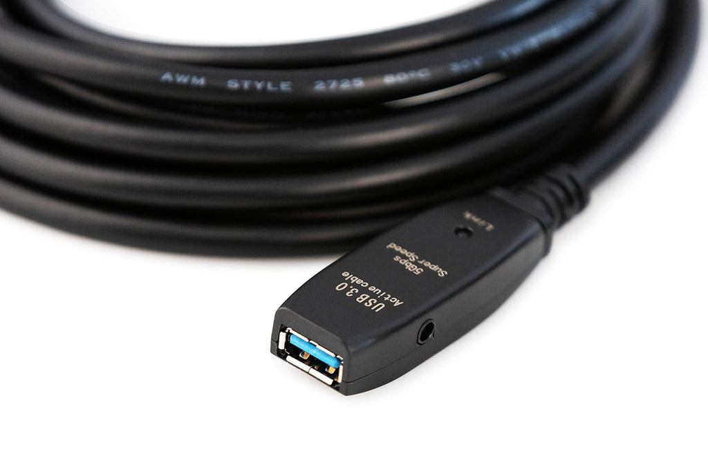 65 Feet Active USB Extension Cable 3.0 Male to Female with 3 Extension chipsets Signal Booster - Active Extension/Repeater Cord 20 Meters / 65 Feet (AC Power Supply Included)