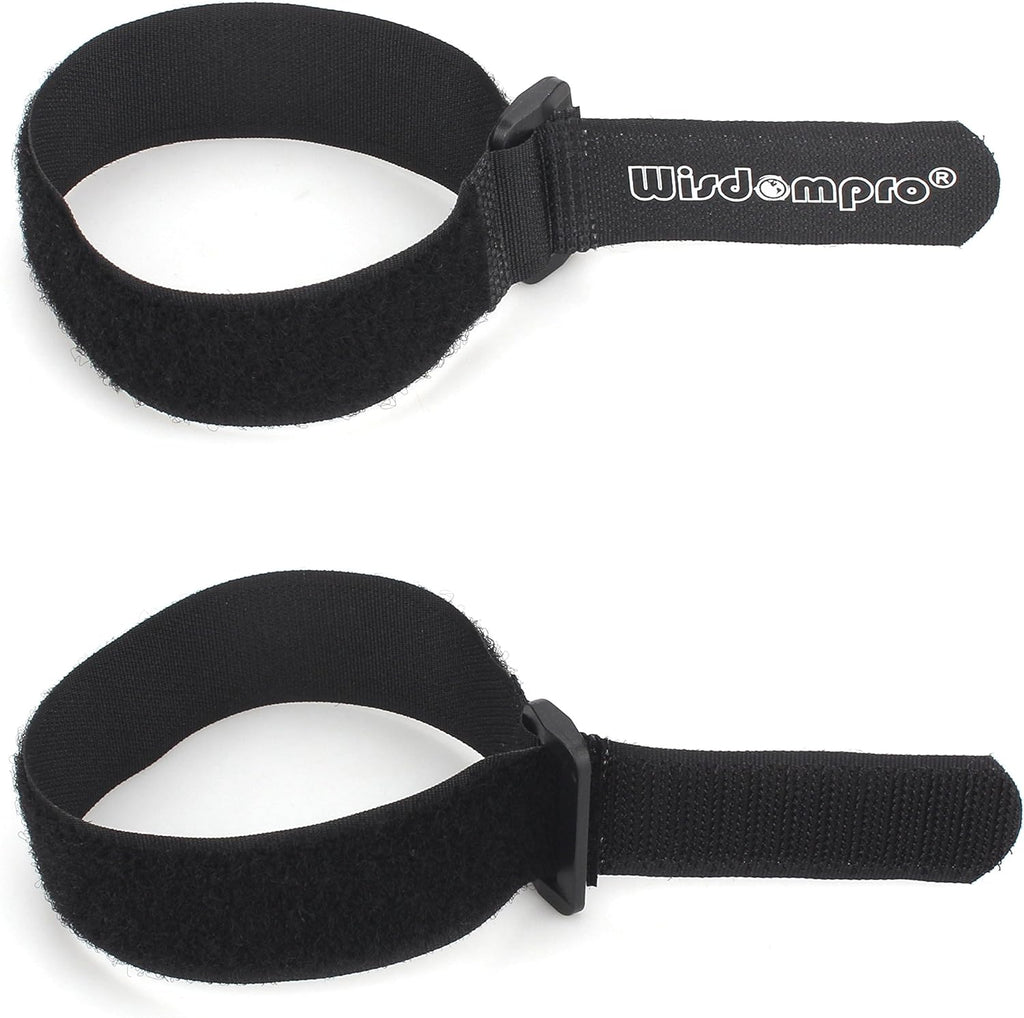 12 Pack 1 x 12 Inches Hook and Loop Reusable Fastening Cable Tie Down Straps by Wisdompro - Reusable, Durable Functional Ties to Keep Your Home, Office, Workspace from Tangled Messes of Cords