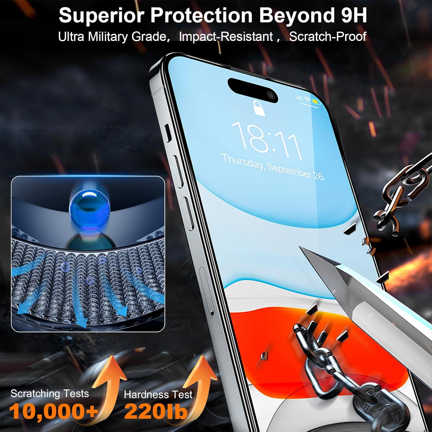 2 Pack Screen Protector for iPhone 16 Pro Max,Durable and Drop-Proof with 9H Hardness,Bubble-and-Dust-Free 16 Pro Max HD High-Aluminum Tempered Glass,Easy Installation Exclusively