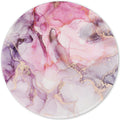 ITNRSIIET Round Mouse Pad with Stitched Edge Premium-Textured Waterproof Non-Slip Rubber Base Desktop Protection Mat Diameter 8.7 inches, Pink Abstract Marble