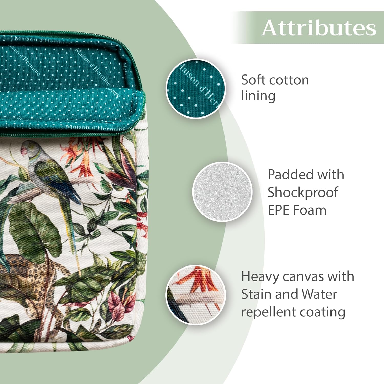 Maison d'Hermine Laptop bag with front pocket Stain and water repellent Cotton canvas