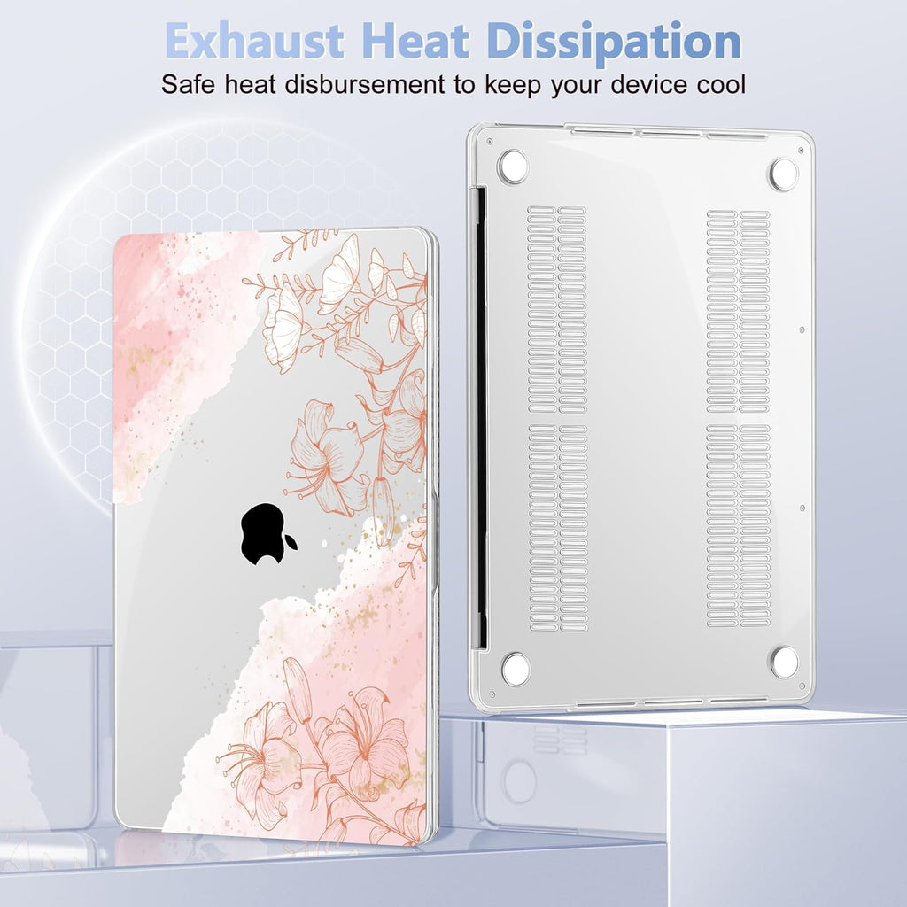 for MacBook Pro 16 inch Case 2019 2020 Release Model A2141, Plastic Hard Shell Cover with Keyboard Cover for MacBook Pro 16 inch with Touch Bar & Touch ID - Watercolor Floral