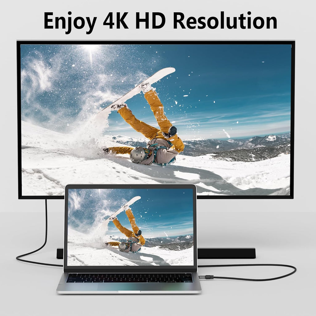 4K USB C to DVI Cable 10FT, USB Type-C to DVI-D Adapter Cord, (Thunderbolt 3/4) Compatible with iPhone 16/15 Series, MacBook Pro/Air, iPad Pro, iMac, Galaxy S24, XPS, Surface Book 3 and More, Real 4K