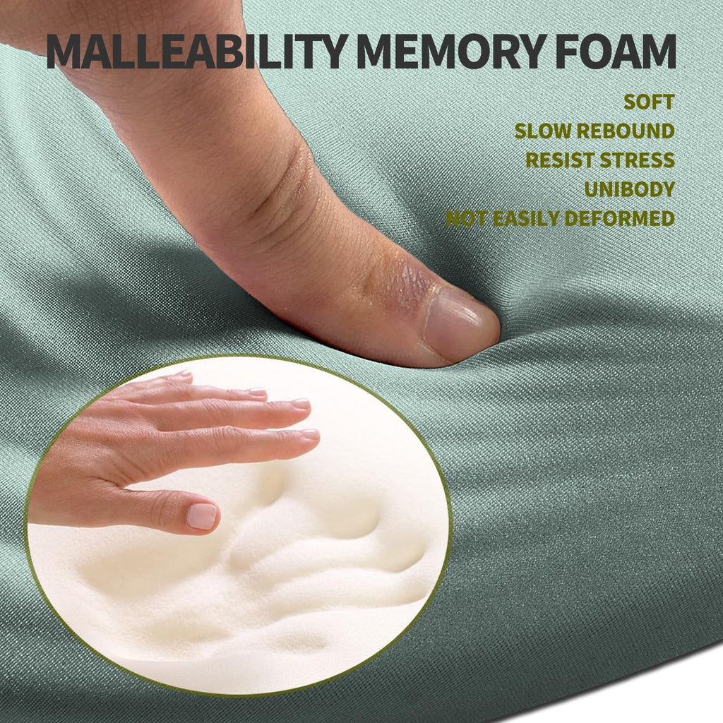 Hokafenle Ergonomic Mouse Pad Wrist Support, Terraced Slope Carpal Tunnel Wrist Pad for Mouse with Unibody Memory Foam, Wrist Rest Pain Relief Mousepad (Light Cyan, 11.8x7.9 in)