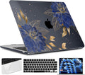 TWOLSKOO for M4 MacBook Air 13.6 inch Case 2025-2022 Release M4 A3240 M3 A3113 M2 A2681, Plastic Hard Shell & Screen Protector & Keyboard Cover & Trackpad Film, Dahlia Flowers