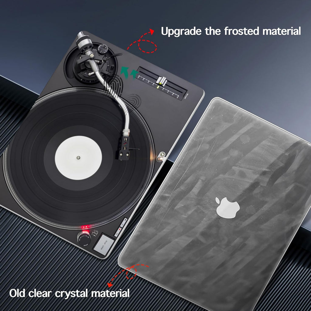 for MacBook Pro 16 inch Case 2021 2022 2023 2024 Release A3186 A3403 M4 A2991 M3 A2780 M2 A2485 M1 Pro/Max, Hard Shell Case with Screen Protector & Keyboard Cover, DJ Turntable