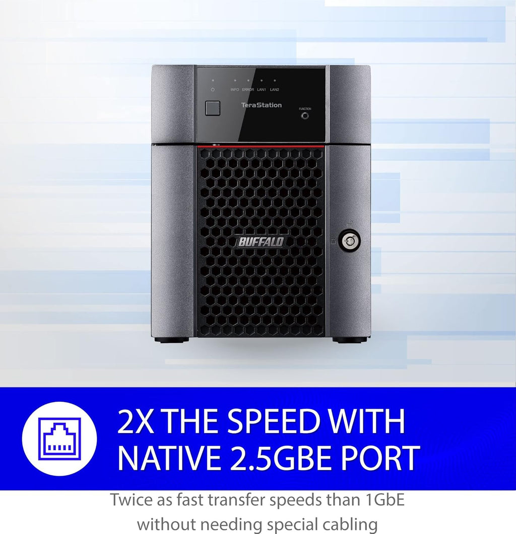 BUFFALO TeraStation Essentials 4-Bay Value-Focused Desktop NAS 32TB (4x8TB) with Hard Drives Included