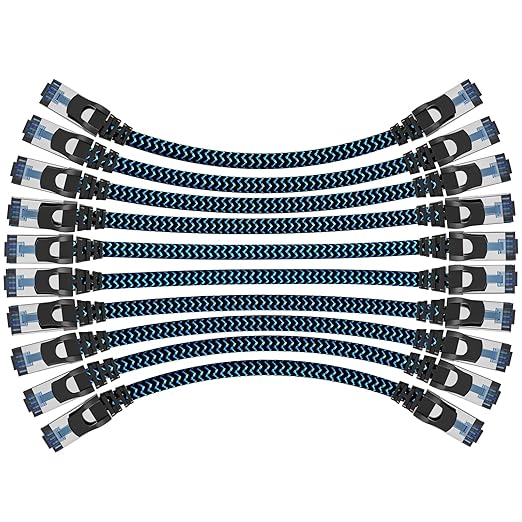 Cat8 Ethernet Cable 15 ft 10 Pack, High Speed 40Gbps 2000MHz, Compatible by CABNEER