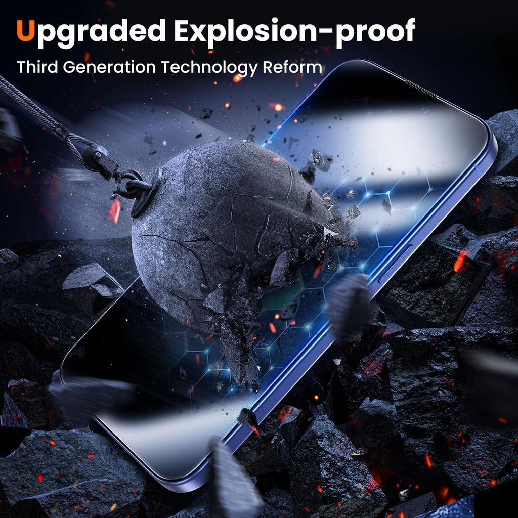 UniqueMe for iPhone 16 Plus Screen Protector - [Military Grade Shatterproof & 9H+ Hardness] Screen Protector 16 Plus Tempered Glass Full Coverage Protection, Easy Installation, 2 Packs