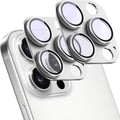 2 Pack Camera Lens Protector for iPhone 16 Pro/iPhone 16 Pro Max,[Not Easy to Breakn ] AR Tempered Glass Strong Adsorption Metal Camera Cover Screen-Silvery