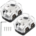 2 Way Power Distribution Block 1x 0 GA in 2X 0 GA Out Circuit Protector Distribution Connecting Blocks for Car Audio Splitter,2Pcs with Installation Kit