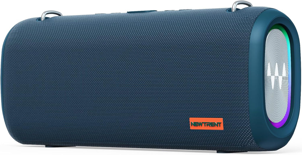 Vibe Pro Outdoor Bluetooth Speaker, 80W Peak Loud Portable Wireless Speaker, Waterproof IPX65, Deep Bass, RGB Lights, Studio Quality Sound Powered by Waves Audio, Party & Pool Ready (Blue)