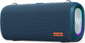 Vibe Pro Outdoor Bluetooth Speaker, 80W Peak Loud Portable Wireless Speaker, Waterproof IPX65, Deep Bass, RGB Lights, Studio Quality Sound Powered by Waves Audio, Party & Pool Ready (Blue)