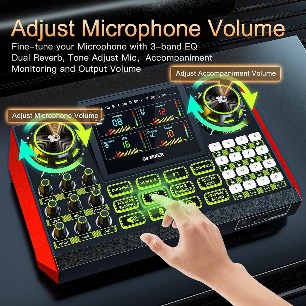 Podcast Equipment Bundle – Condenser Microphone with 3.5mm Audio Interface, Live Sound Card & Soundboard for PC, for Podcasting,Singing, Phone Streaming
