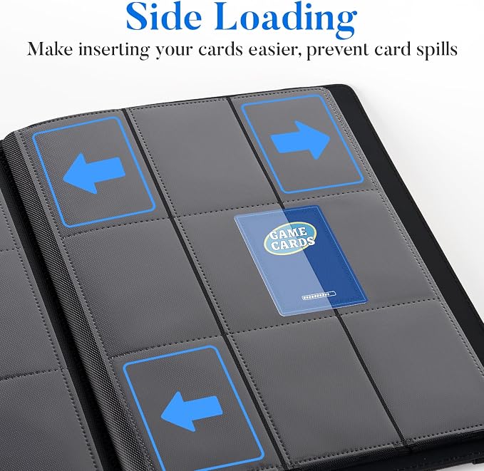 Premium 9 Pocket Card Binder for 540 Cards, Fabmaker PU Cover Trading Card - Image 3