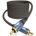 EMK Subwoofer Cable RCA to RCA Audio Cable 24K Gold-Plated Nylon Braided Double Shielded Digital Analogue Supports Amplifiers,Home Theater,Hi-Fi Systems,Subwoofer(15ft/5m)