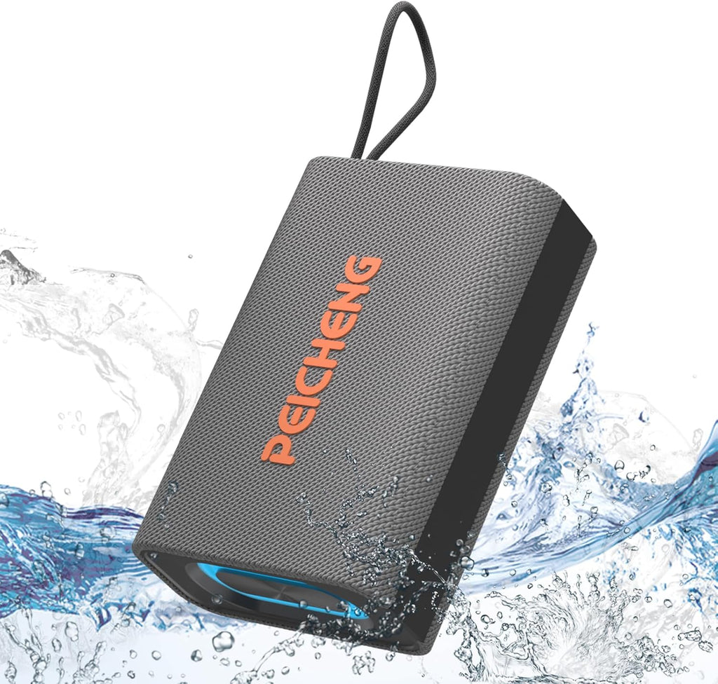 Speaker, Portable Wireless Bluetooth Speakers, Waterproof Loud Stereo Sound with RGB Lights TWS Paire Long Playtime for Home/Party/Outdoor, Electronic Gadgets (1PCS, Gray)