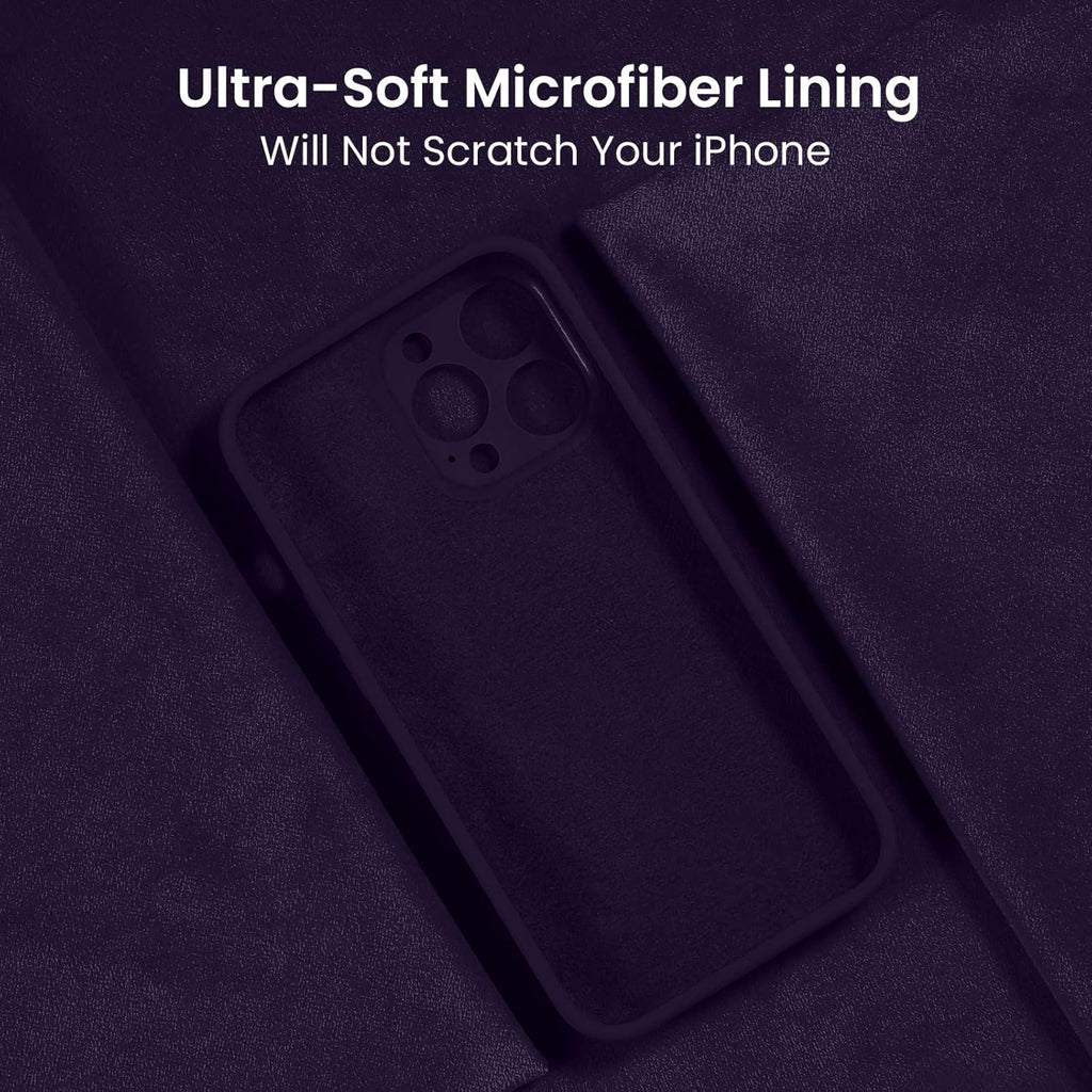 FireNova Designed for iPhone 13 Pro Case, Silicone Upgraded [Camera Protection] Phone Case with [2 Screen Protectors], Soft Anti-Scratch Microfiber Lining Inside, 6.1 inch, Purple