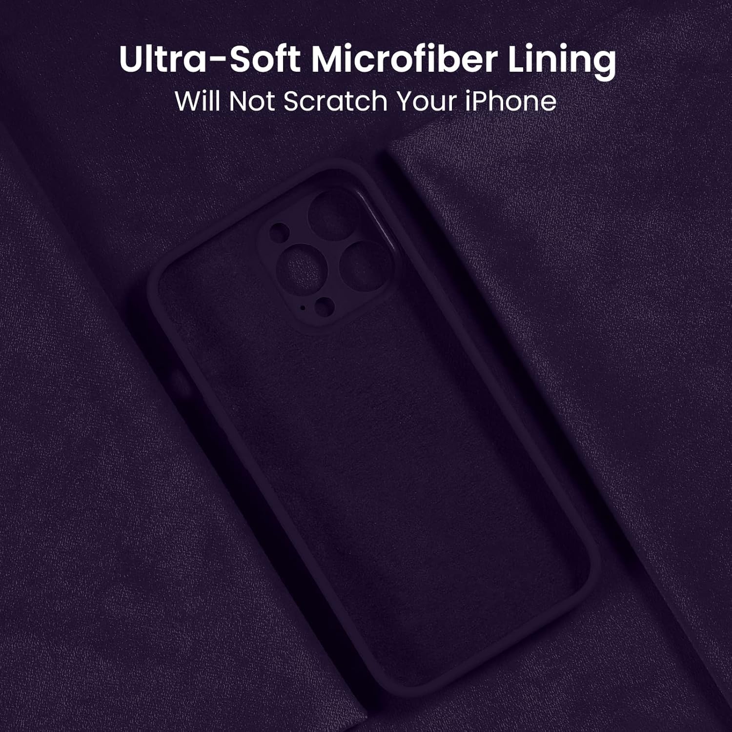 FireNova Designed for iPhone 13 Pro Case, Silicone Upgraded [Camera Protection] Phone Case with [2 Screen Protectors], Soft Anti-Scratch Microfiber Lining Inside, 6.1 inch, Purple