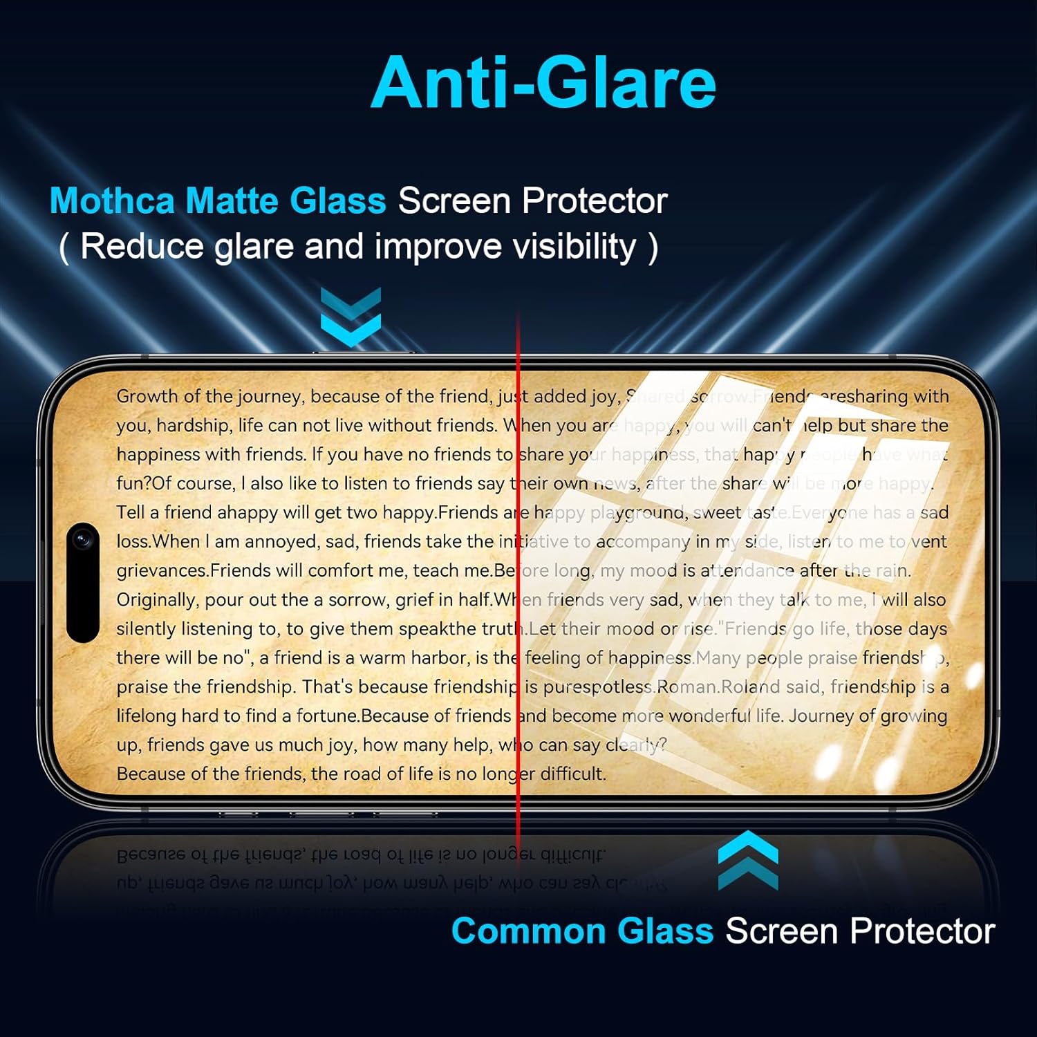 Mothca 2 Pack Matte Glass Screen Protector for iPhone 15 Pro 6.1-inch [Auto Fit Box Dust-Free] Edge to Edge Full Coverage Anti-Glare & Anti-Fingerprint Tempered Glass, Bubble Free, Smooth as Silk
