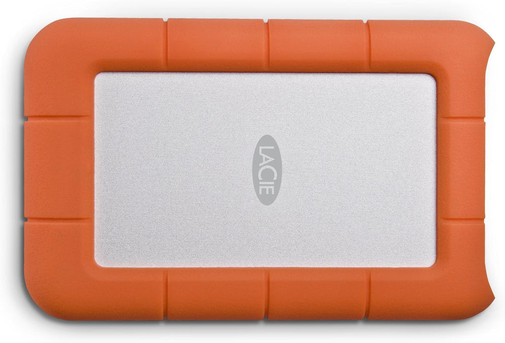 LaCie Rugged Mini 2TB External Hard Drive Portable HDD - USB 3.0/ 2.0 Compatible, Drop Shock Dust Rain Resistant Shuttle Drive, For Mac And PC Computer (LAC9000298), orange