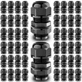 QILIPSU 50pcs M16L Long Thread Cable Gland Waterproof IP68 Nylon Strain Relief Cord Grip Cable Pass Through Wire Connector