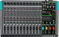 Depusheng MX12 12 Channel Sound Mixer Audio Mixing Console 48V 256DSP Professional USB PC Play Record Podcast Live Broadcast (US MX12)
