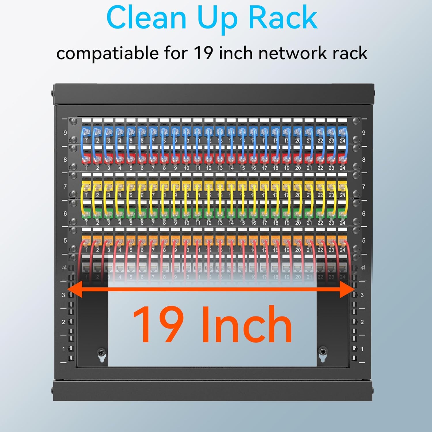 48 Port Blank Keystone Patch Panel with Snap-in Design (2 Pack), Cat6 Network Patch Panel 2U 19 inch, Rack Mount Ethernet Patch Panel (for Slim Keystone Only)