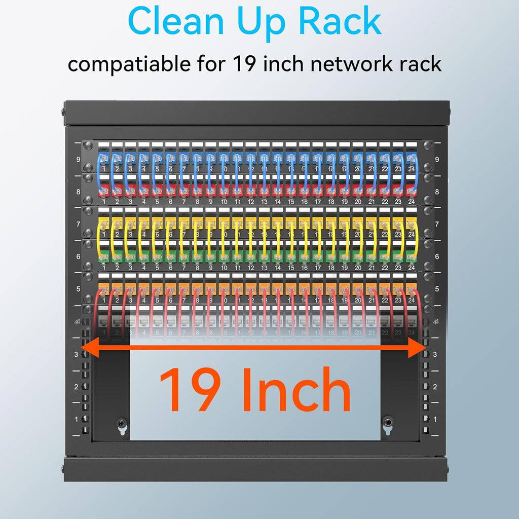 24 Port Blank Keystone Patch Panel with Snap-in Design (2 Pack), Cat6 Network Patch Panel 1U 19 inch, Rack Mount Ethernet Patch Panel (for Slim Keystone Only)