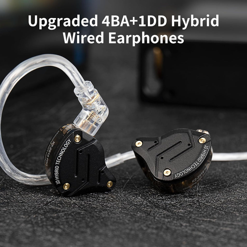 KZ ZS10 Pro in Ear Monitor,Bass KZ Earbuds,4BA 1DD Wired Earbuds Headphone Multi Driver IEM Earphone for Systerm,IEM Headphone on Stage in Ear Monitor for Singer Guitarist (Glare Blue, No Mic)
