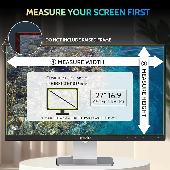 Peslv 27 Inch Privacy Screen for Computer Monitor 16:9 Aspect Ratio, Eye - Image 2