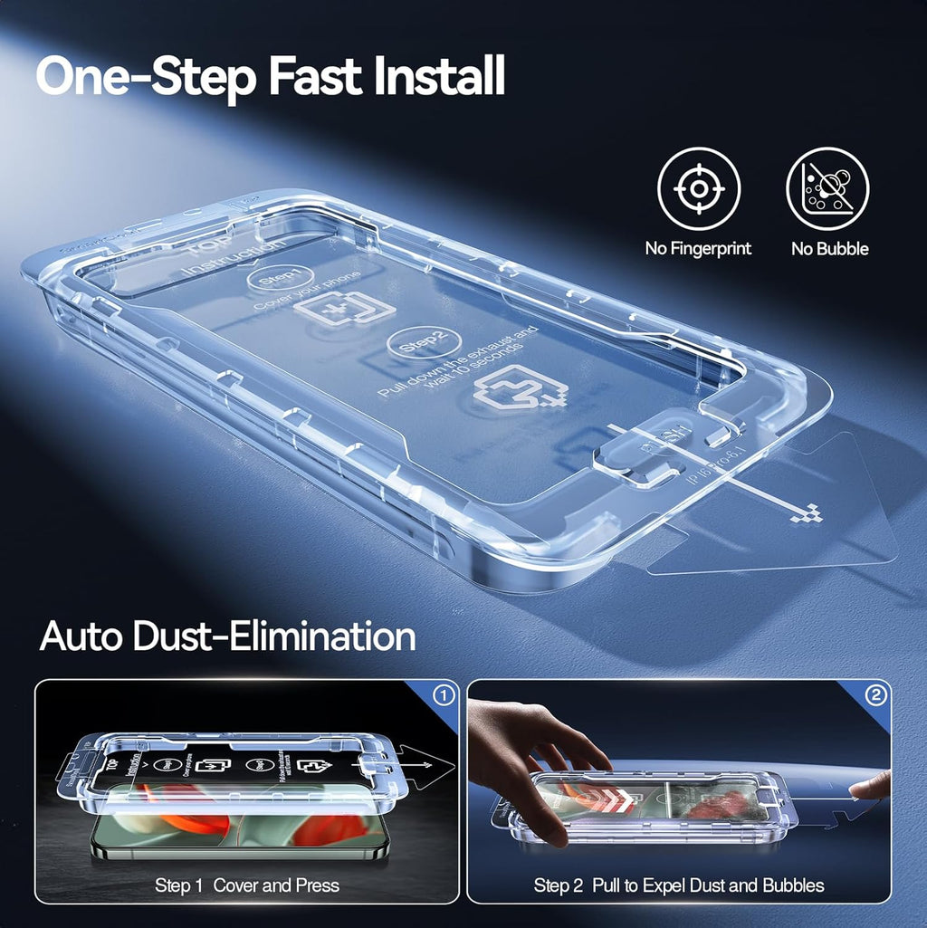 SMARTDEVIL [3+1 Pack Screen Protector For Google Pixel 9 Pro With Camera Lens Protector, Finger Print Reader Compatible, Clear 9H Tempered Glass Film, Fast & Easy Installation, Alignment Frame