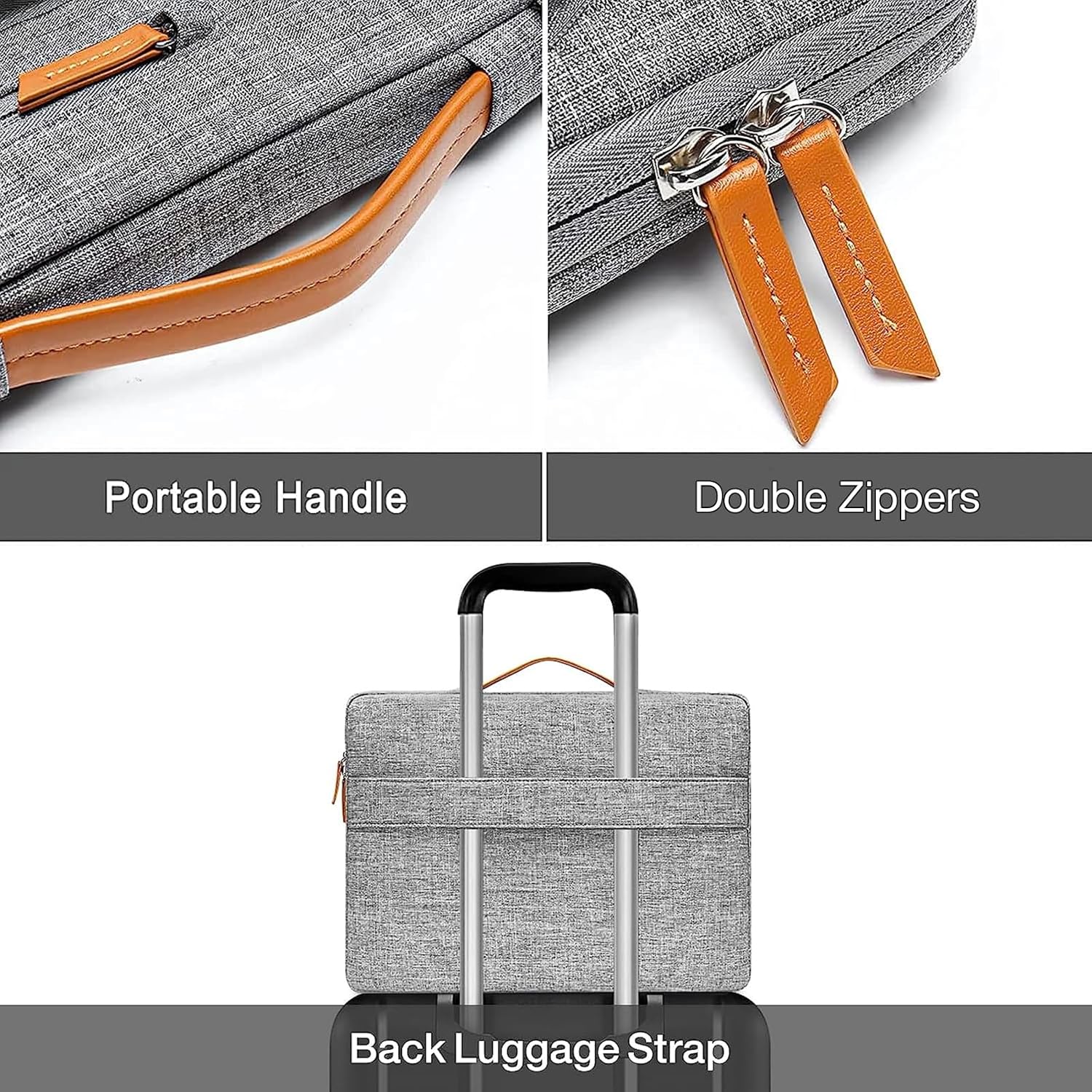 MOSISO 360 Protective Laptop Case 13.3 inch, 13-13.3 inch Laptop Sleeve Compatible with MacBook Air/Pro 13 / Pro 14,HP Dell Acer ASUS,Side Open Carrying Case with 4 Zipper Pockets&Handle, Gray