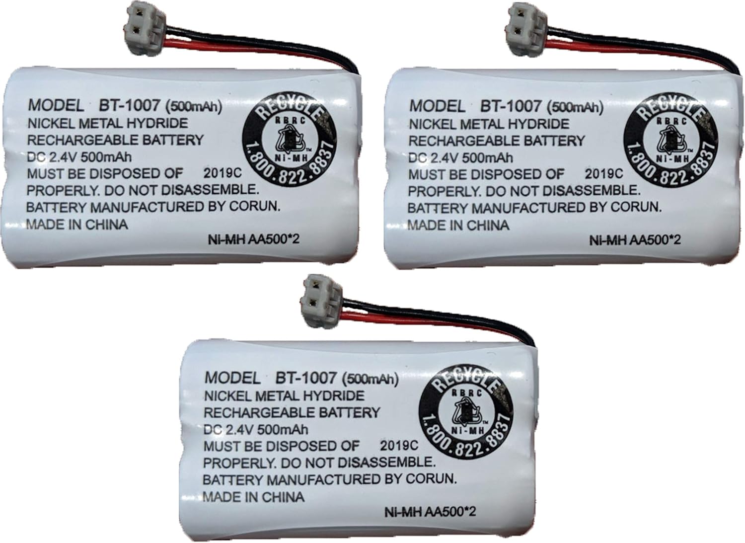 JustGreatDealz Battery BT-1007 BT1007 BT904 BT-904 BT1015 BT-1015 BBTY0651101 BBTY0460001 BBTY0510001 BBTY0624001 BBTY0700001 HHR-P506 HHR-P506A Compatible with Uniden Telephones (3-Pack)