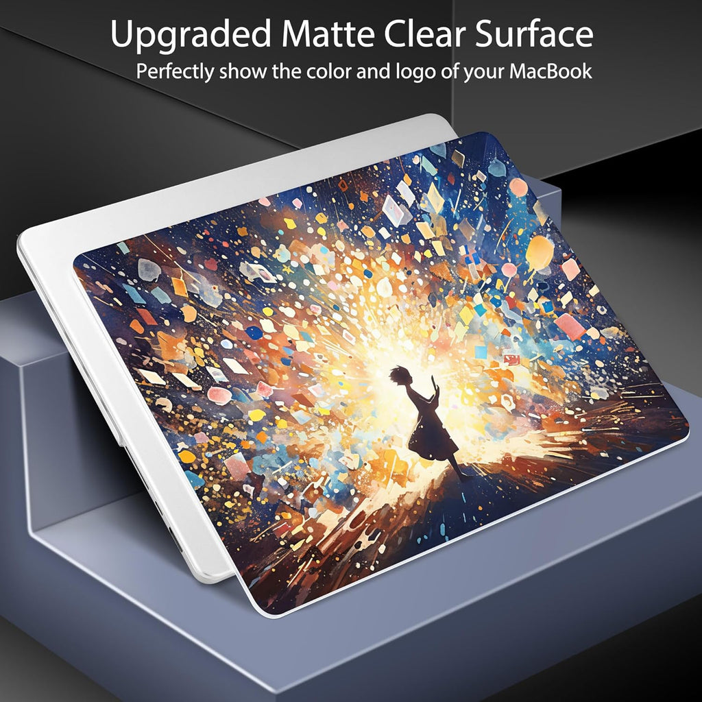 for MacBook Pro 16 inch Case 2021 2022 2023 2024 Release A3186 A3403 M4 A2991 M3 A2780 M2 A2485 M1 Pro/Max, Hard Shell Case with Screen Protector & Keyboard Cover, Colorful Lights & Stars
