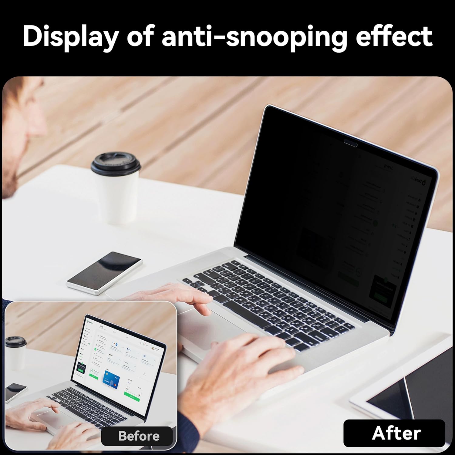 360°Privacy Screen MacBook Pro 13 inch (2016, 2017, 2018, 2019, 2020, 2021, 2022, M1, M2) & MacBook Air 13" (2018-2021, M1),Matte Anti Glare Blue Light 13 In Mac Scratch Resistant Laptop Screen Protector Filter