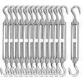 13 Pack M6 Turnbuckle Hook & Hook Turnbuckles, 304 Stainless Steel Turnbuckle, Heavy Duty Turnbuckle for Wire Rope Tension
