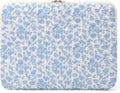 Puffy Laptop Sleeve 13-15.6 Inch Cute Quilted Laptop Protective Case Padded Floral Computer Sleeve for MacBook (B-Blue, 11 Inch)