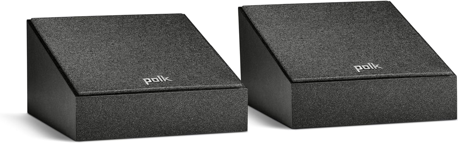 Polk Monitor XT90 Hi-Res Height Speaker Pair for 3D Sound Effect - Dolby Atmos-Certified, DTS:X and DTS Virtual:X Compatible 4" Dynamically Balanced Woofer, Midnight Black
