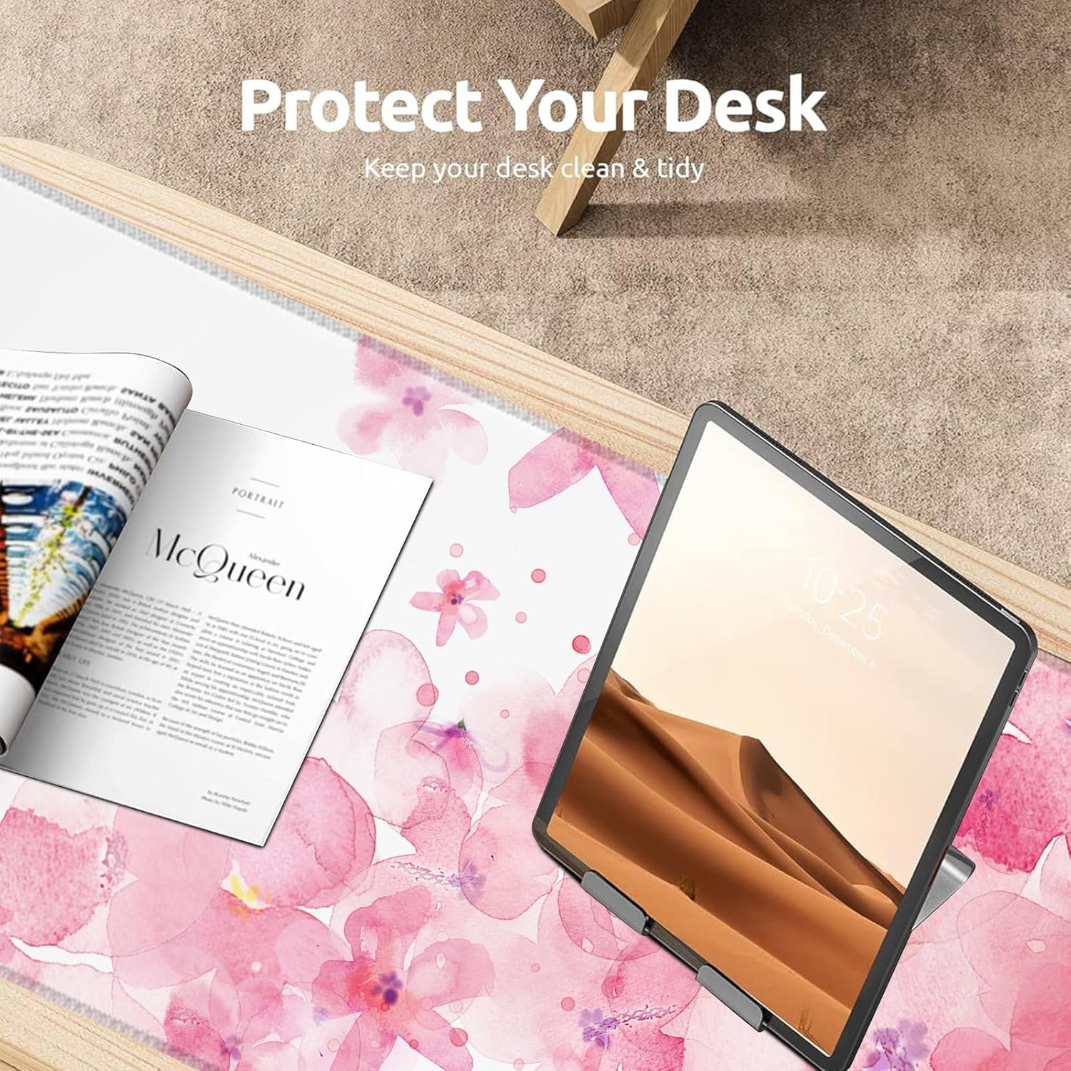 Majestic Deer Gaming Mouse Pad, Large Office Desk Mat, Anti-Slip Rubber Base Mousepad for Computer Laptop Keyboard, Smooth Desk Pad for Home Office Gamer Work Accessories 31.5" x 11.8"