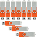10 Pack 16GB USB Flash Drives USB 2.0 16GB Flash Drive Swivel USB Memory Stick Thumb Drive,Orange