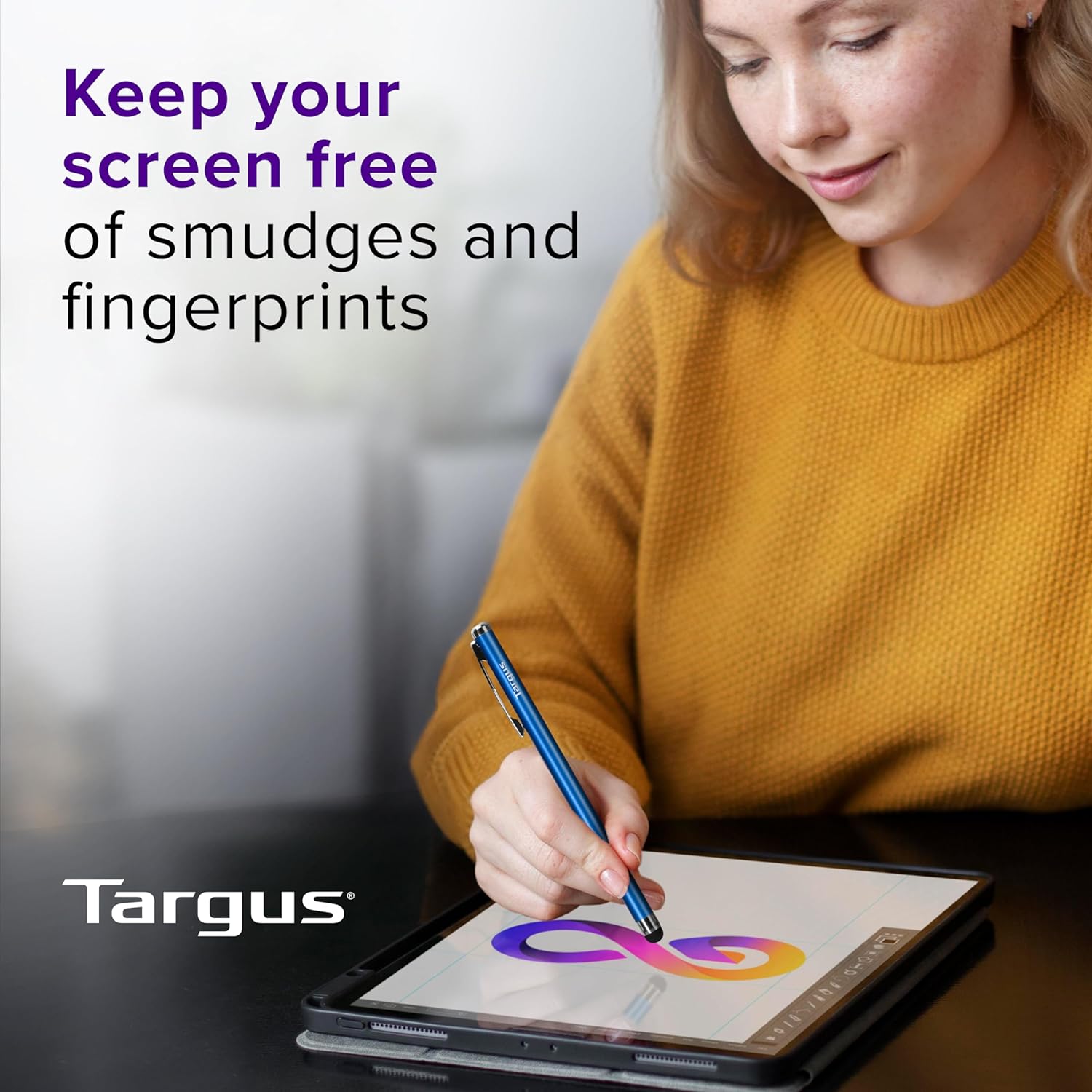 Targus Slim Stylus for Tablets and Smartphones, Metallic Blue (AMM1203US)