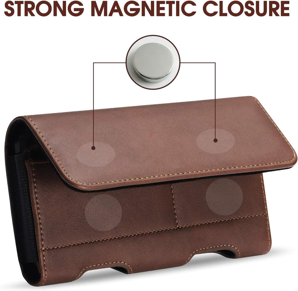 BECPLT for Galaxy S25 Ultra S24+ S23 Ultra Holster Leather Carrying Cell Phone Holder Belt Clip Holster Case Pouch Brown