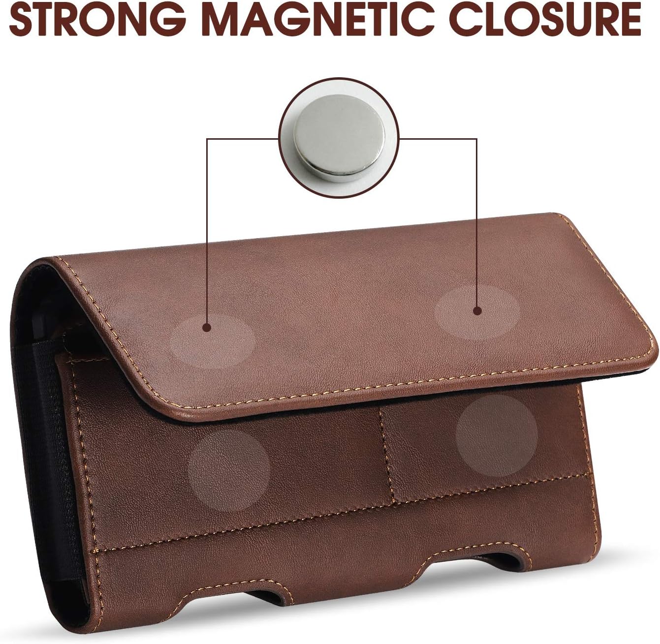 BECPLT for iPhone 17 Pro 17/16/15/14/13/12/11 Pro Holster Case Leather Pouch Case Holster with Belt Clip & Belt Loops with Card Holder for Galaxy S25 S24 S23 S22 S21 5G -Brown