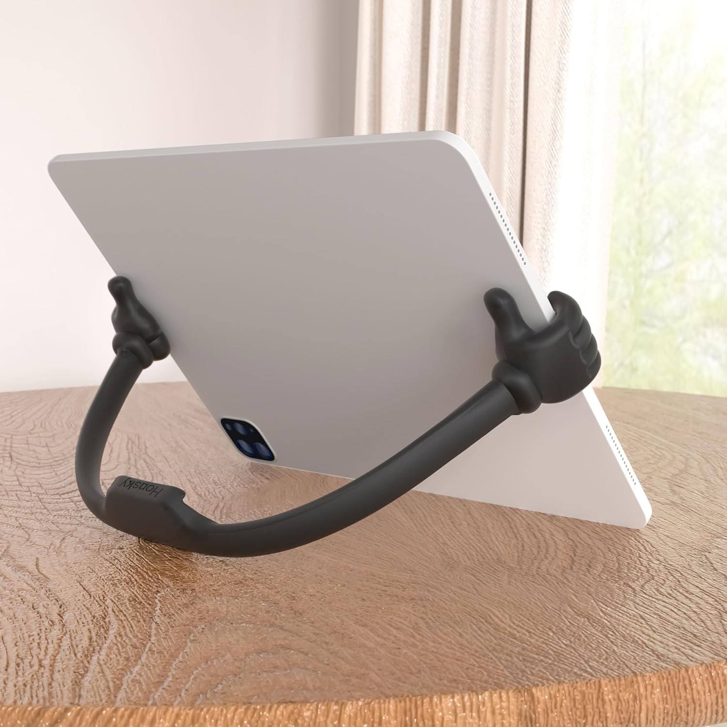 Honsky Thumbs Up 2P Tablet Stand, Desktop Display Stands Holder, Compatible with iPad, Samsung Galaxy Tabs, iPhone Pro Max, Universal Cute, 2 Pack Black