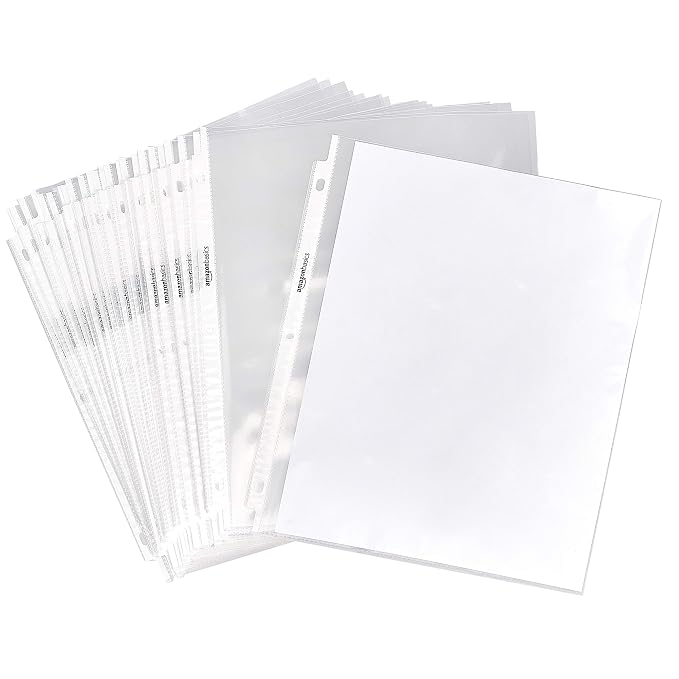 Amazon Basics Sheet Protectors for 3 Ring Binder, Top Loading by AmazonBasics
