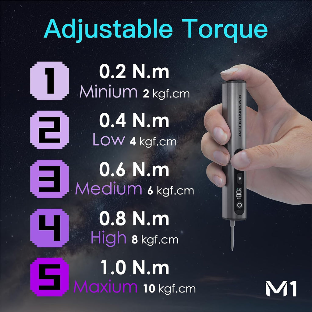 AM ARROWMAX Mini Electric Screwdriver & Drilling Adapter, 600RPM Precision Screwdriver | Mini Electric Drill 2 in 1 Tool Set, 70 Bit, 5 Torque Settings, Power Screwdriver for Phones Watch Laptops