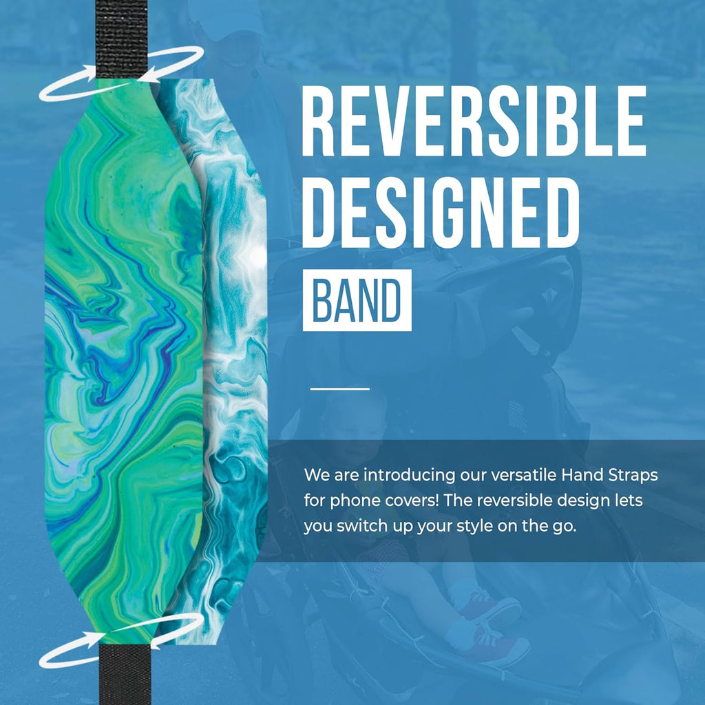 Phone Grip Strap - Reversible Finger Holder for Phone Back, Customizable Anti-Slip Design, Wireless Charging Compatible Detachable Holder for iPhone - Ripple Opal