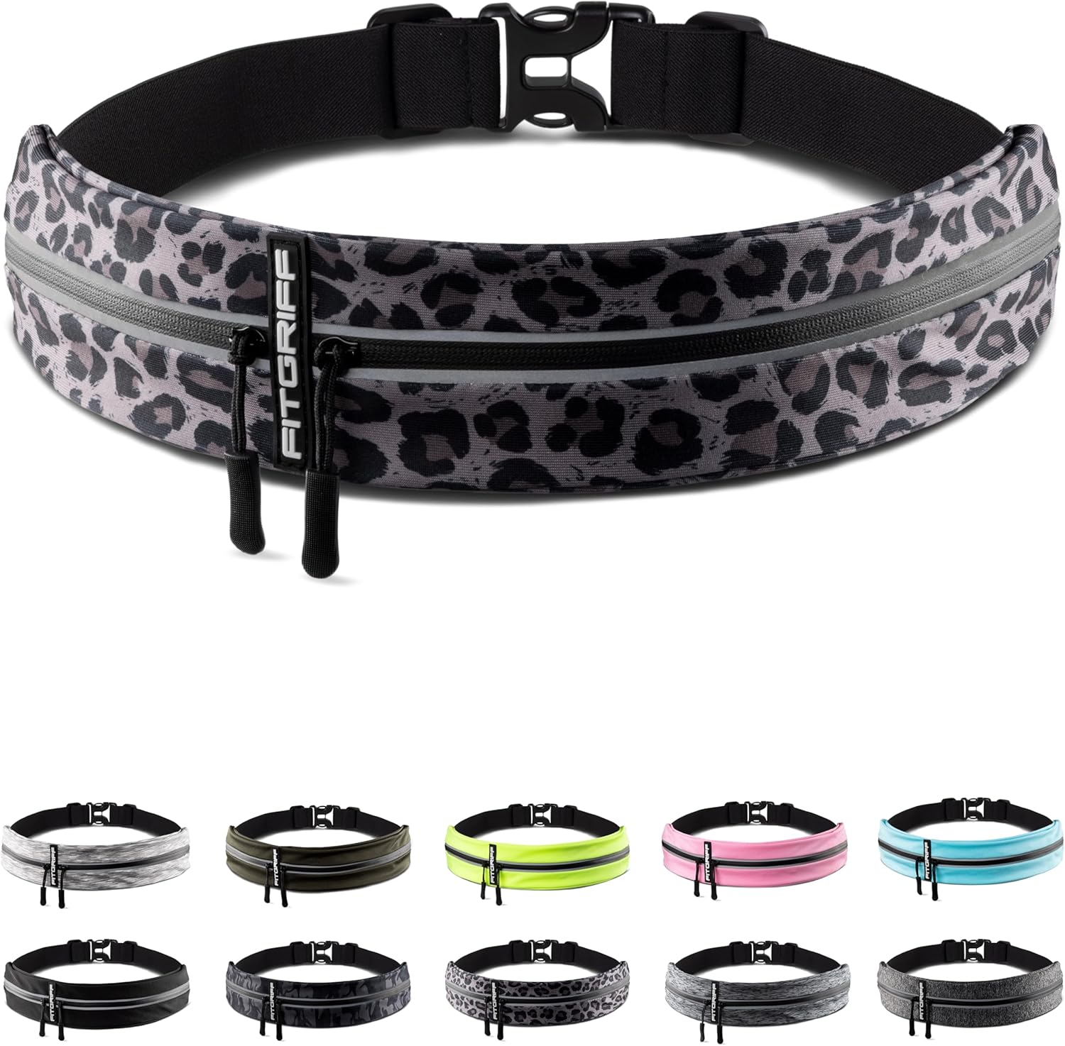 Fitgriff® Running Belt for Men & Women - Secure Jogging Pouch for Phone, Keys & Essentials - For All Cell Phones