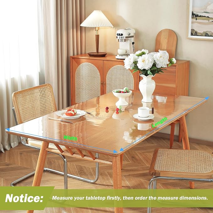 OstepDecor Clear Table Cover Protector 42 x 80 Inch, 1.5mm Thick Plastic Table - Image 5